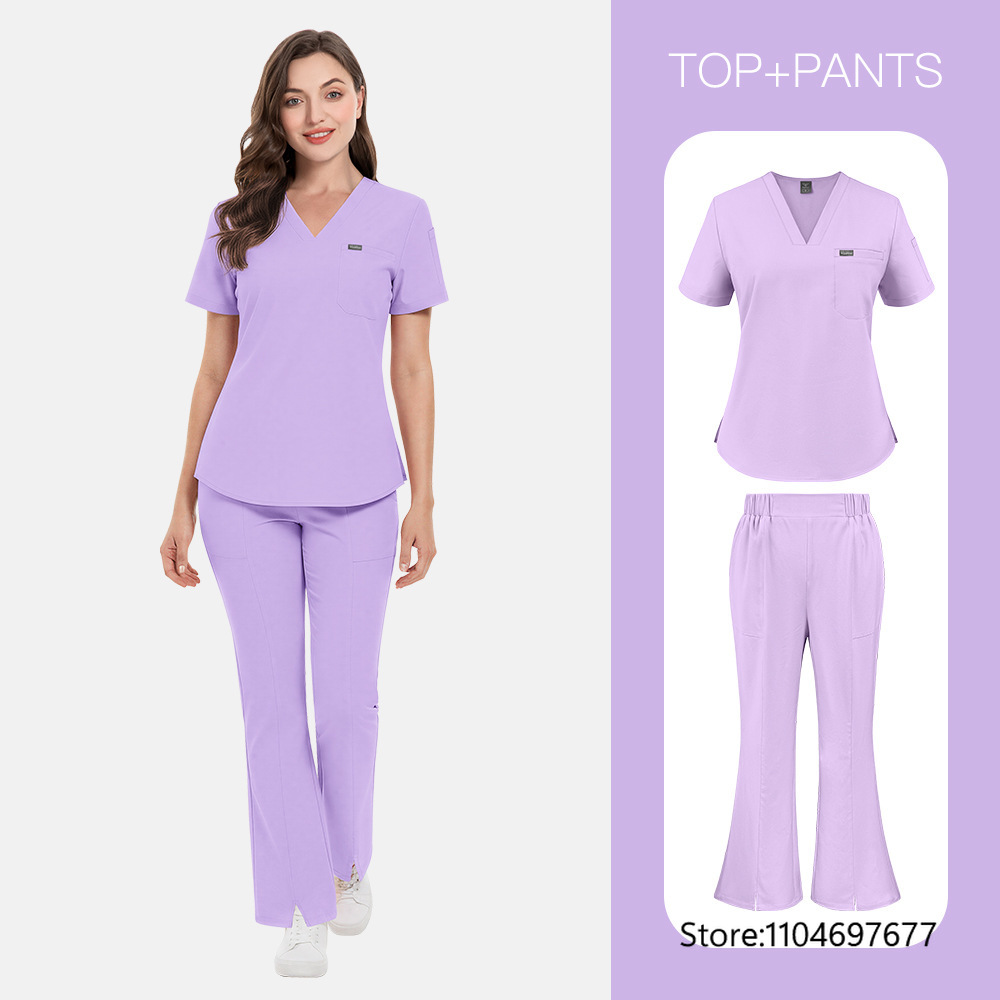 Medical Lab Gown - Damen-Schönheitssalon-Arbeitskleidung, Medizinische Krankenschwester-Uniform, Arzt-Scrubs-Set, Tierhandel-OP-Kittel, Zahnmedizin-Laborzubehör