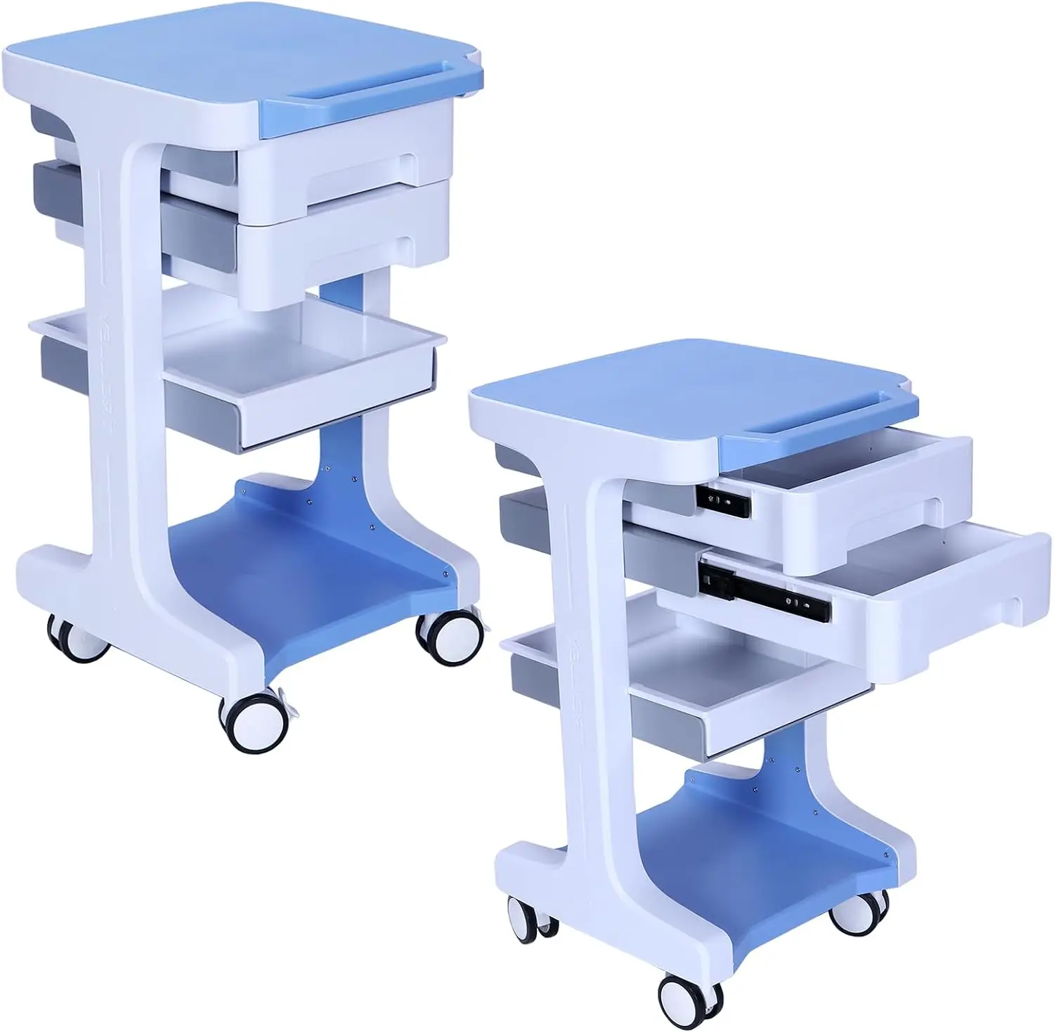 Medical Lab Ultrasound - 3-stufiger medizinischer Rollwagen mit 2 Schubladen,