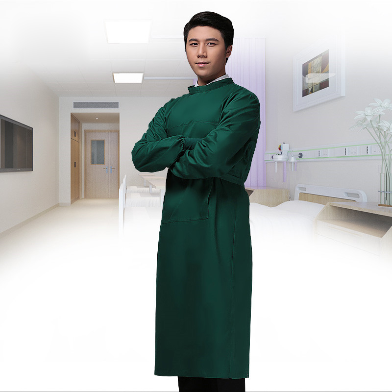 Medical Lab Gown - Hochtemperaturbeständige OP-Kleidung, dunkelgrün, Isolationsmantel aus reiner